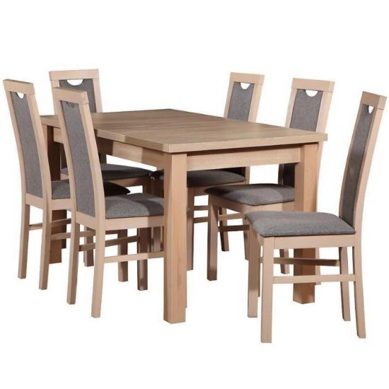 Stalo ir kėdžių komplektas Nestor 1+6 st28 140x80+40 +W78 sonoma paveikslėlis