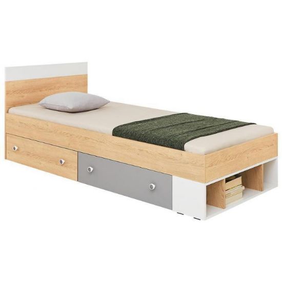 Lova Pixel 90 PX14 kempinės spalvos ąžuolas/balta lux/grey paveikslėlis