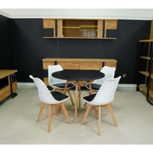 Rodyti išsamią informaciją apie Stalo ir kėdžių komplektas Nel 1+4 juoda/balta Stalo ir kėdžių komplektas Nel 1+4 juoda/balta paveikslėlis