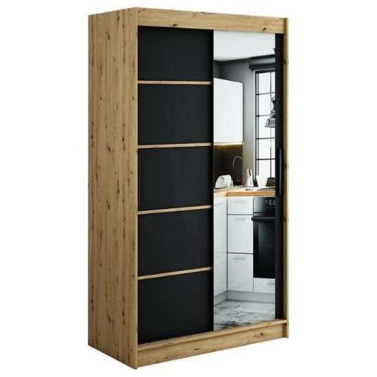 Spinta Halifax V2 120 Ąžuolas Artisan/Black/Mirror paveikslėlis