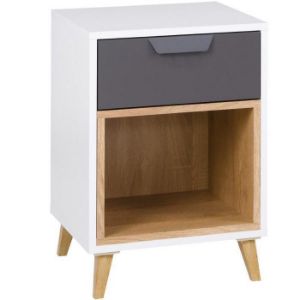Paveikslėlis Naktinis staliukas Joker 11 White/Graphite/Grey/Oak Lefkas