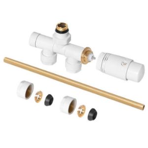 Rodyti išsamią informaciją apie Termostatinis rinkinys su viena skyle, baltas Termostatinis rinkinys su viena skyle, baltas paveikslėlis