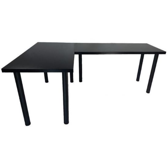 Kampinis žaidimų stalas 2x 136x66x18 Modelis 0 Juodas žemas paveikslėlis