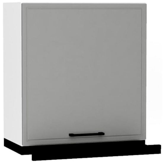 Virtuvės spintelė Emily W60/68 Slim Pl S su juodu gaubtu Dast Grey paveikslėlis