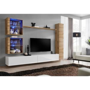 Paveikslėlis Switch XVIII sekcija stiklas + LED Wotan/balta