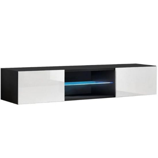 TV spinta Fly 33 balta/juoda + LED paveikslėlis