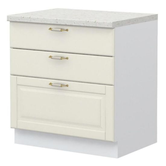 Virtuvės spintelė Evergreen R-80-3F/4 3S standartinis ivorymat paveikslėlis