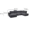 Kampinė sofa su miego funkcija Bergamo U Viton 203 kairysis paveikslėlis