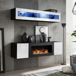 Rodyti išsamią informaciją apie Vitrina + Bio-židinys Fly N2 + stiklas Baltas/juodas Vitrina + Bio-židinys Fly N2 + stiklas Baltas/juodas paveikslėlis