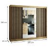 Lamelo 2 250 ąžuolo spinta Artisan/Black/mirror paveikslėlis