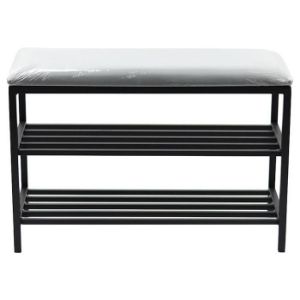 Paveikslėlis Metalinė batų spintelė su sėdyne Loft 51x75x30 juoda