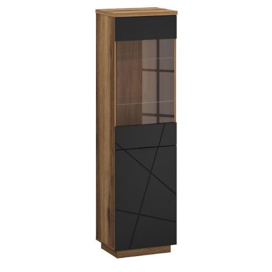 Vitrina Orient A1 1d1w Ąžuolas Delano tamsus/juodas Orient A1 1d1w Ąžuolas Delano tamsus/juodas paveikslėlis