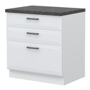 Virtuvės spintelė Evia r-80-3f/4 3s standartinė perlamutro pilka matinė paveikslėlis