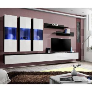 Paveikslėlis Vitrina Fly E + stiklas balta/juoda Zw Fy E2
