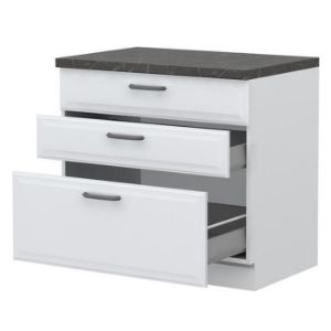Paveikslėlis Virtuvės spintelė Evia r-90-3mbox/4 pearl grey mat
