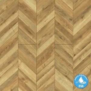 Vandeniui atsparios grindų plokštės Chevron Oak 8 mm AC5 Aqua Parquet Mercado 80194 paveikslėlis