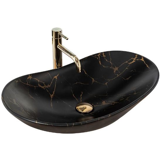 Stalinis praustuvas Royal Black Marble Matt paveikslėlis
