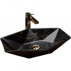 Paveikslėlis Vegas stalviršio praustuvas Black Marble Matt