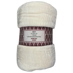 Nest Super Soft ecru antklodė 170x220 Mercury Home paveikslėlis