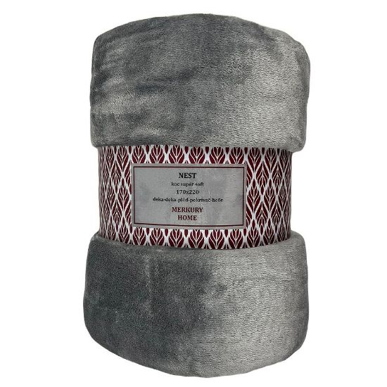 Nest Super Soft tamsiai pilka antklodė 170x220 Mercury Home paveikslėlis