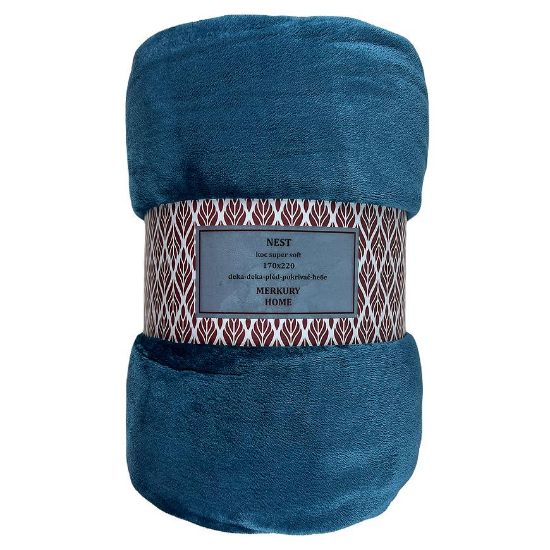 Nest Super minkšta indigo spalvos antklodė 170x220 Mercury Home paveikslėlis