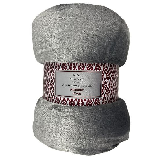 Nest Super Soft tamsiai pilka 200x220 Mercury Home antklodė paveikslėlis