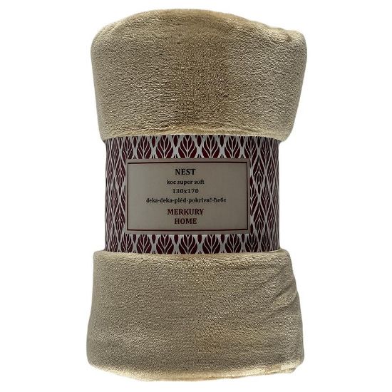 Nest Super minkšta antklodė beige 130x170 Mercury Home paveikslėlis