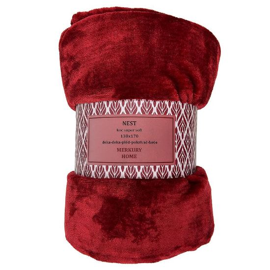 Nest Super Soft bordo spalvos 130x170 antklodė Mercury Home paveikslėlis