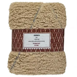 Sherpa antklodė 130x160 beige Mercury Home paveikslėlis