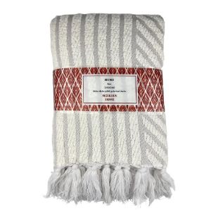 Boho antklodė 130x160 balta Mercury Home paveikslėlis