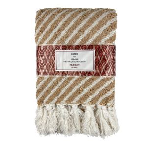 Boho antklodė 130x160 beige Mercury Home paveikslėlis