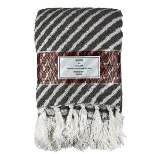 Boho antklodė 130x160 pilka Mercury Home paveikslėlis