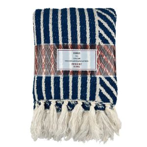 Boho antklodė 130x160 indigo Mercury Home paveikslėlis