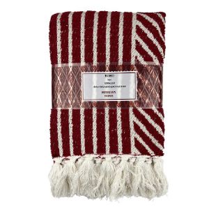 Boho antklodė 130x160 bordo spalvos Mercury Home paveikslėlis