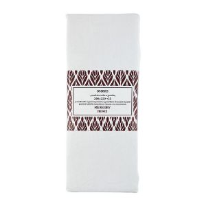 Vienguba medvilninė balta paklodė su guma 220x200 + 25 Mercury Home paveikslėlis