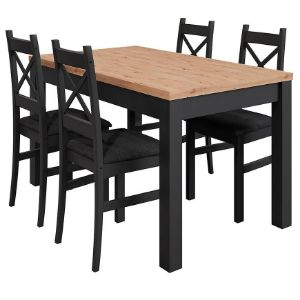 Paveikslėlis Mini stalo ir kėdžių komplektas juodas/artisan