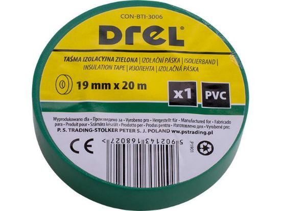 "Drel" izoliacinė PVC juosta žalia 19 mmx0,18 mmx20 m paveikslėlis
