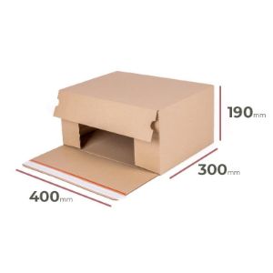 Paveikslėlis Automatinė kartoninė dėžė 400 mm x 300 mm x 190 mm su klijų juostele Paveikslėlis Automatinė kartoninė dėžė 400 mm x 300 mm x 190 mm su klijų juostele