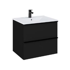 Paveikslėlis Spintelės ir praustuvo komplektas Merkado 60 2S Black Matt