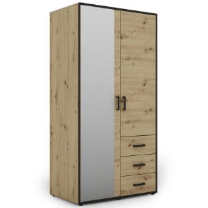 Rodyti išsamią informaciją apie Spinta Capannoli 3s 2d veidrodis ąžuolo artisan/black Spinta Capannoli 3s 2d veidrodis ąžuolo artisan/black paveikslėlis