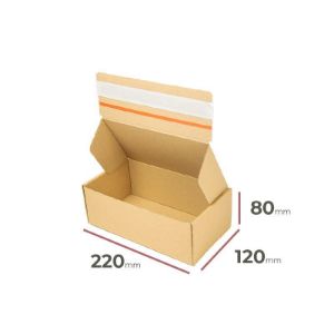 Paveikslėlis Sulankstoma dėžutė 220 mm x 120 mm x 80 mm su juostele Paveikslėlis Sulankstoma dėžutė 220 mm x 120 mm x 80 mm su juostele