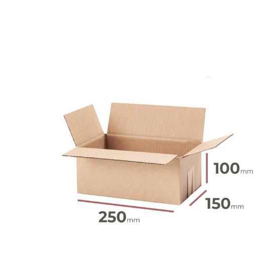 Kartoninė dėžė su atvartais 250 mm x 150 mm x 100 mm paveikslėlis