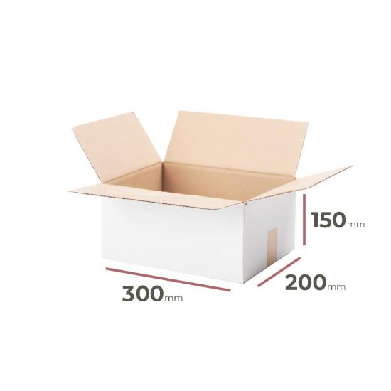 Atvartų kartonas baltas 300 mm x 200 mm x 150 mm paveikslėlis
