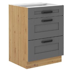 Paveikslėlis Virtuvės spintelė Luna dustgrey/artisan 60D 3S BB