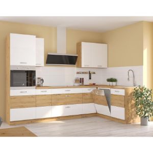 Paveikslėlis Kampinė virtuvė Artisan White 285x170 su stalviršiu