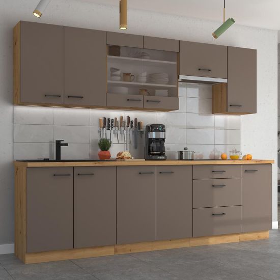 Virtuvė Bolonia triufelių/artisan 260 cm su stalviršiu paveikslėlis