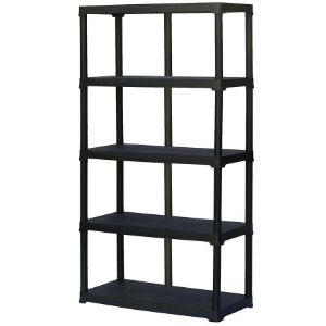 Rodyti išsamią informaciją apie Plastikinis sandėliavimo stelažas T100/5 juodas 176x100x45cm - 5 lentynos/40kg Plastikinis sandėliavimo stelažas T100/5 juodas 176x100x45cm - 5 lentynos/40kg paveikslėlis