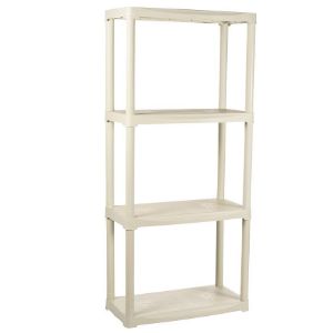 Paveikslėlis Plastikinis sandėliavimo stelažas T60/4E écru 133x60x30cm - 4 lentynos/20kg