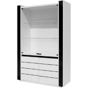 Witryna Linn 01 biały połysk/czarny połysk paveikslėlis