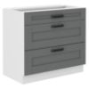 Virtuvinė spintelė Luna dustgrey/balta 80D 3S BB paveikslėlis